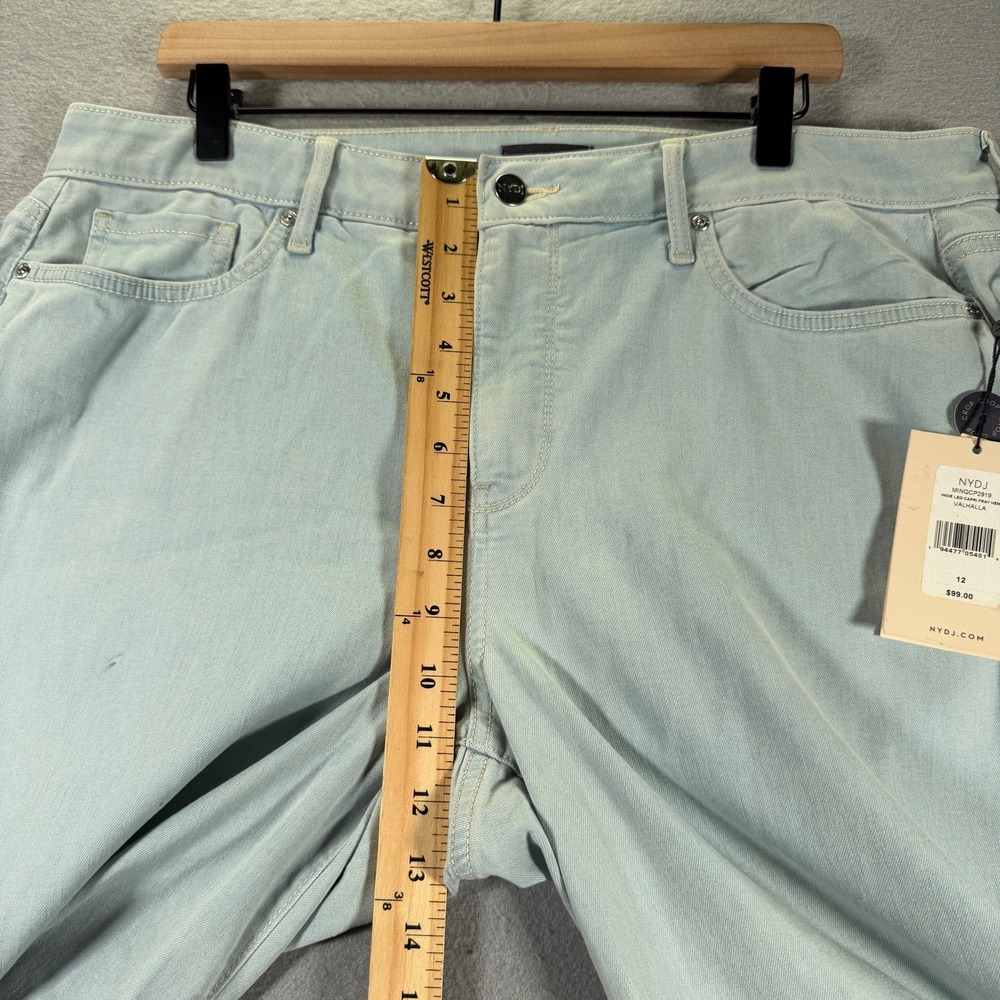 NYDJ Womens Size 12 Wide Leg Crop Capri Jeans Valhalla Frayed Hem Stretch New - Picture 8 of 16